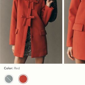 Anthropologie Hutch Bow-front Red Coat